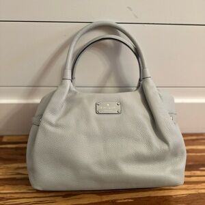 Kate Spade Stevie Light Gray Leather Handbag